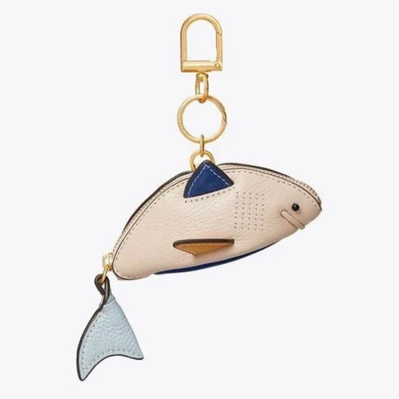 Tory Burch Shark Coin Pouch Key Ring (NWOT)